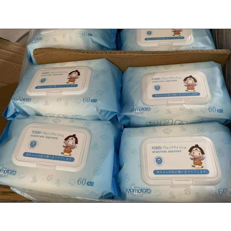 Combo 10 Gói Khăn ướt Momotaro {60 tờ 1  bịch} Mềm Mại Phù Hợp Cho Mọi Loại Da 2