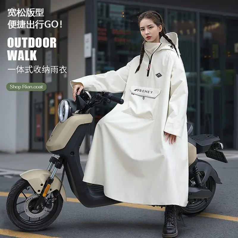 Áo Mưa Tích Hợp Xe Điện, Dài Và Toàn Thân, Chống Mưa, Thích Hợp Cho Xe Máy, Nam Và Nữ, Người Lớn, Siêu Nhẹ, Lý Tưởng Để Đi Bộ Đường Dài Và Đạp Xe, Áo Mưa 2