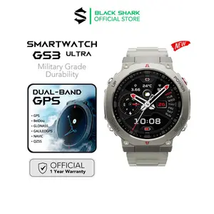 Black Shark GS3 Ultra Smartwatch | Dual-Band GPS | 18 Hari Baterai | Military Grade | 160 Sports Modes | AMOLED 1.43” | 5 ATM & IP69K | T-Rex 3 | T Rex 3 - Silver