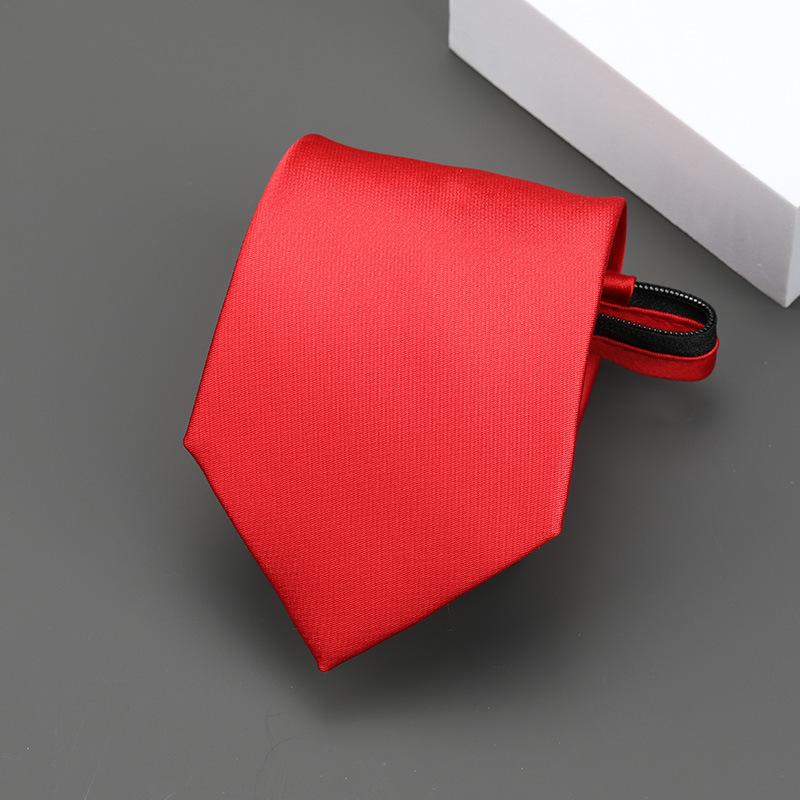 Product Introduction of Business Zipper Tie Men's and Women's Formal Wear Black Bridegroom Wedding Korean Style Narrow Lazy People No Stripes 3