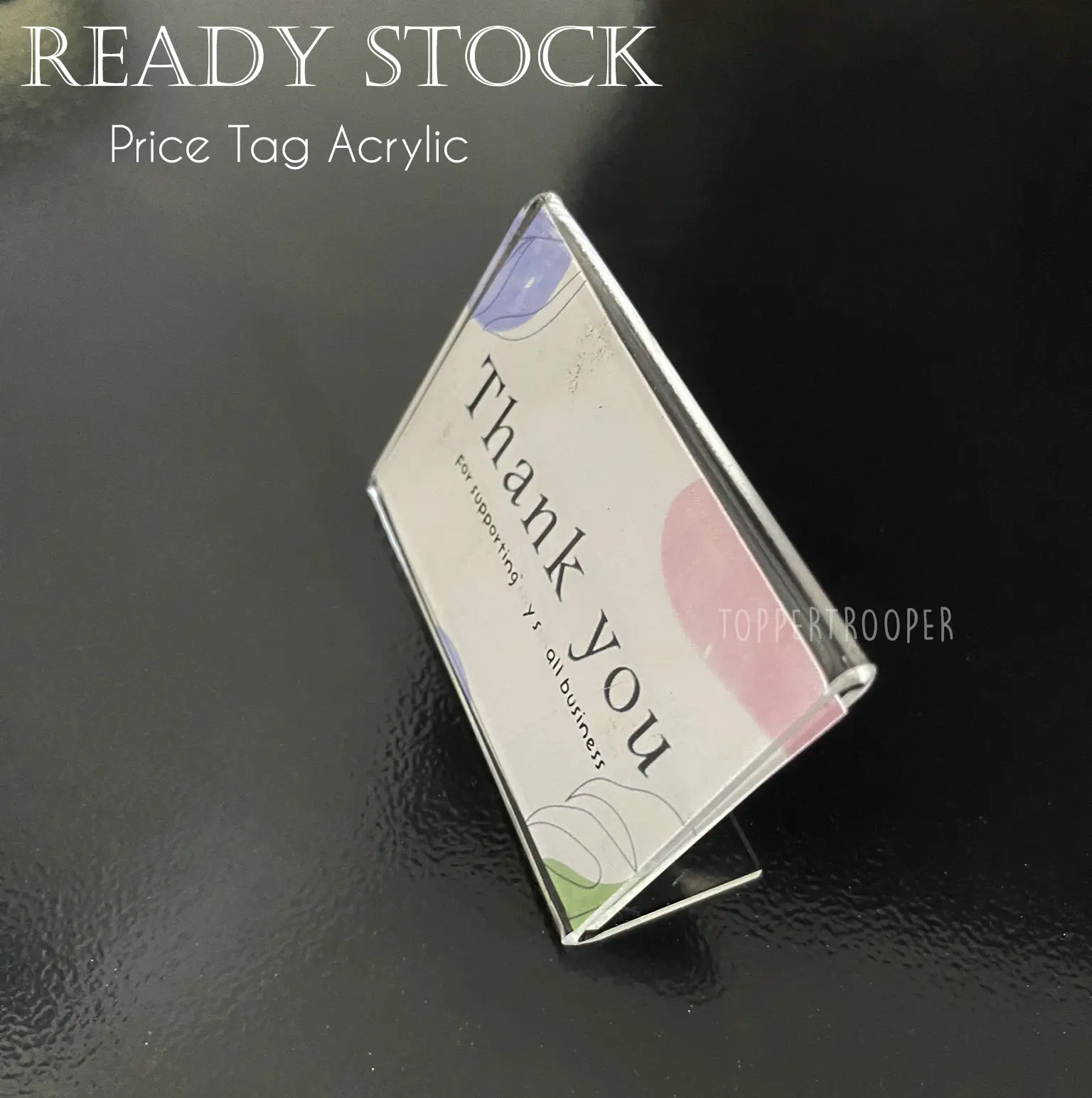 READY STOCK Price Tag Akrilik Rak Stand Display | Akrilik Label Harga | Acrylic Label / Price Tag / Label Harga / Label Produk / Label Barcode