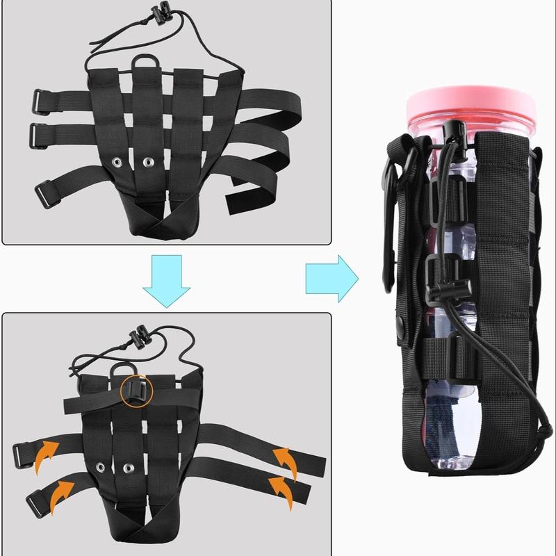 Molle Water Bottle Holder Bag, 1 Count Adjustable Waist Bag, Molle Bag for Outdoor Camping Hiking 4