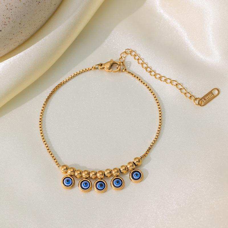 Product Introduction of Devil's Eye Jewelry Suit, Blue Eyes Necklace Bracelet, 18K Gold, Necklace Bracelet Bracelet Suit, Stainless Steel Necklace Suit, Titanium Steel Devil's Eye, Necklace Accessories 5
