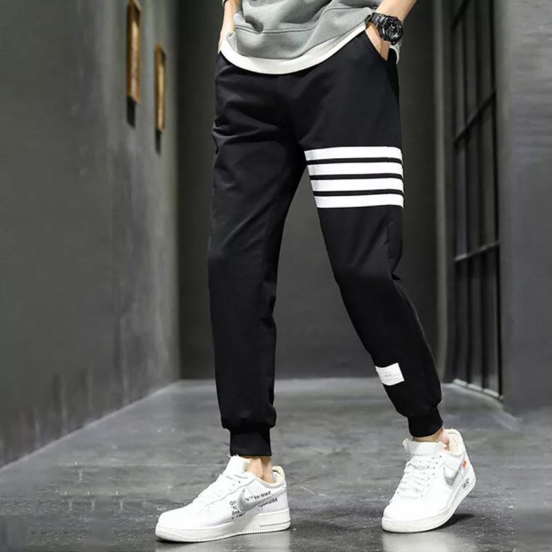 Product Introduction of Quần dài nam 4 sọc kẻ ngang thời trang 5 size 40-68kg,quan jogger ống bo thể thao mặc nhà tập gym chạy bộ - DTB 34
