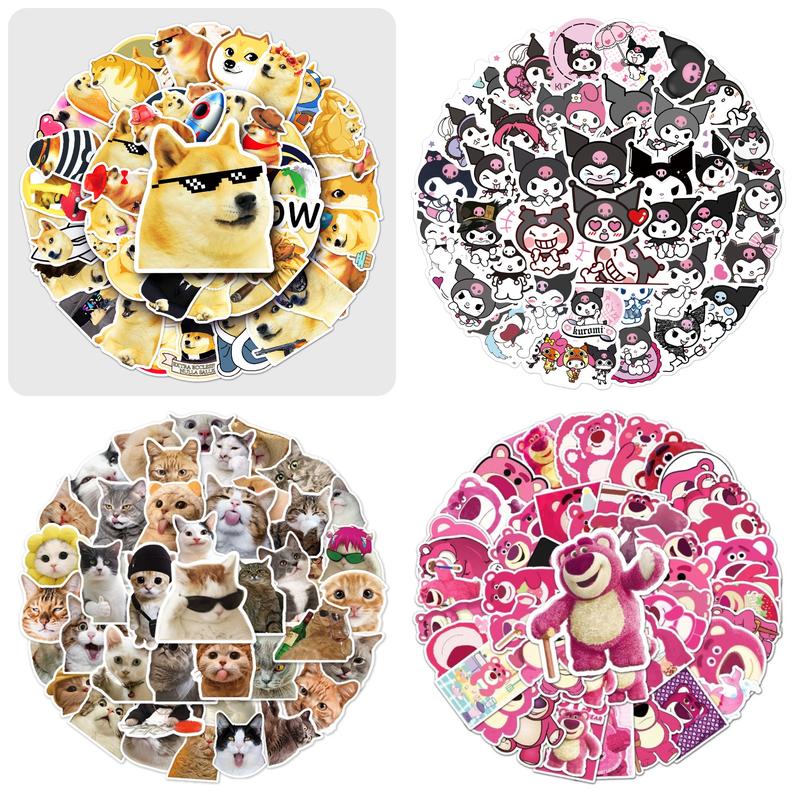 50 Sticker dán mũ nón bảo hiểm laptop in hình chống nước dễ thương trang trí