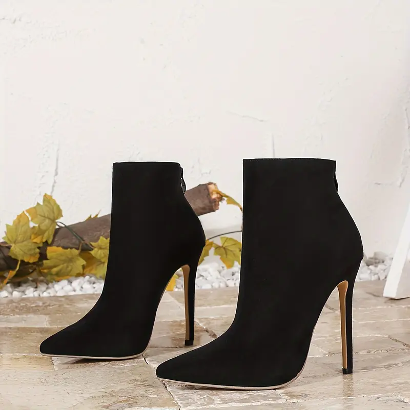 Women's Elegant Chelsea Boots with Pointed Toe, 12cm High Heel, Fashionable And Comfortable, Elegant Style, Comfortable Occasion 4
