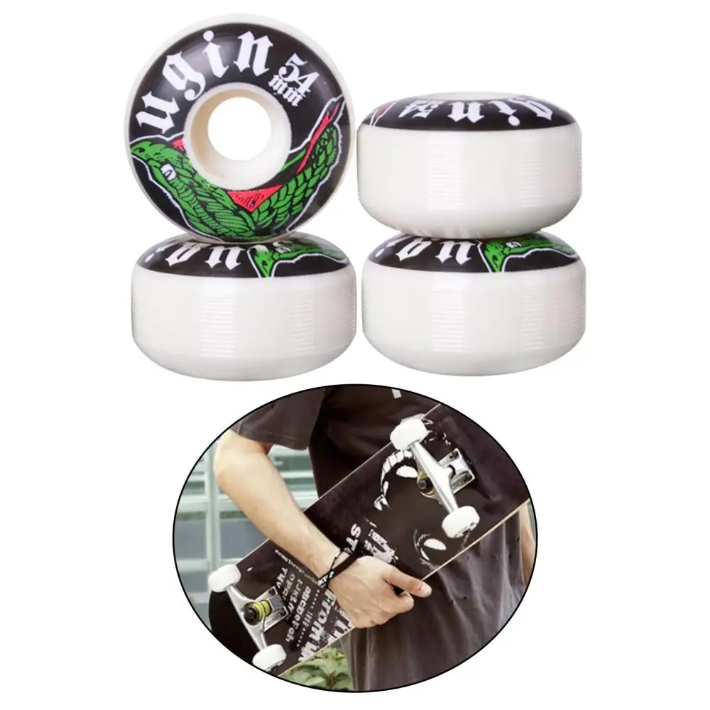 4 Pieces Skateboard Wheels,PU Road Skate Long Board Wheel High Strength Wheels Skateboard Maintenance Roller Outer Case 100A Hardness