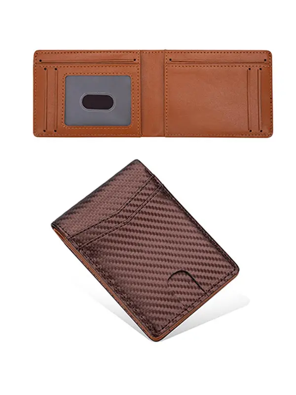 Men's Business Minimalist Carbon Fiber Pattern RFID Blocking Wallet, Exquisite Wallet with Card Slots, Trendy All-match & Exquisite Wallet for Birthday Gift 6