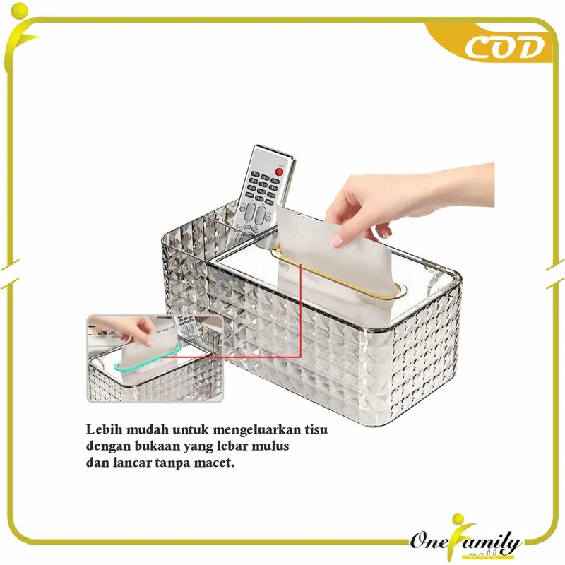 [COD] OFM C969 Tempat Penyimpanan Tisu Serbaguna Diamond ada 2 Slot Remote 7