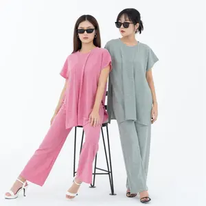 Diiorywear | Oneset Mila | Setelan Wanita Lengan pendek Nyaman Panjang| Oneset |  Atasan | celana | Viscose