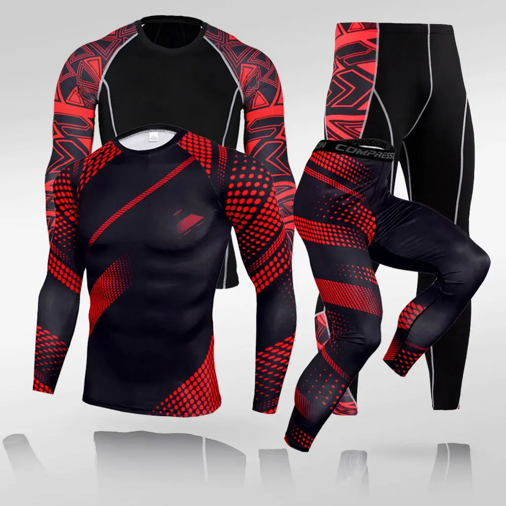 Friendrich-Men's Compression Sportswear Suits Gym Tights Training Clothes Workout Jogging Sports Set Running Rashguard Tracksuit For Men