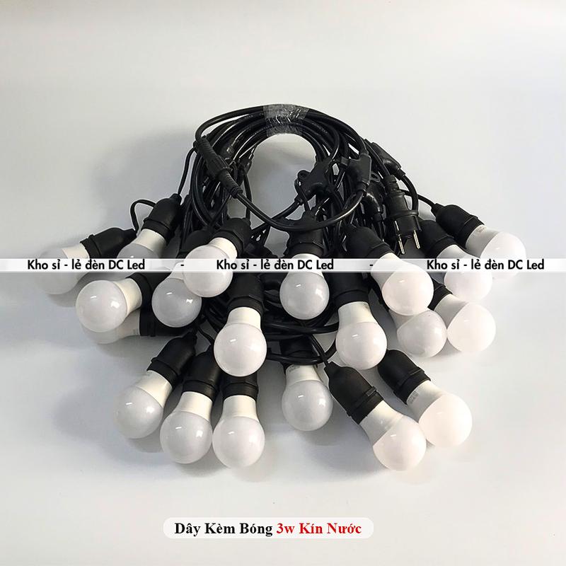 Dây bóng đèn trang trí ngoài trời chống nước dùng cho quán cà phê trà sữa decor nội thất 5m10b - 10m15b- 10m20b dây đúc   led chong nuoc