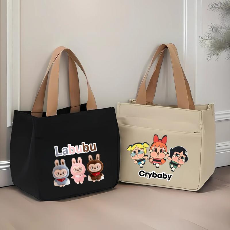 Túi vải nữ xách tay mini họa tiết chữ  hình đa dạng phong cách Ulzzang đi chơi đựng đồ, Túi cầm tay đựng đồ tiện dụng đựng hộp cơm mỹ phẩm