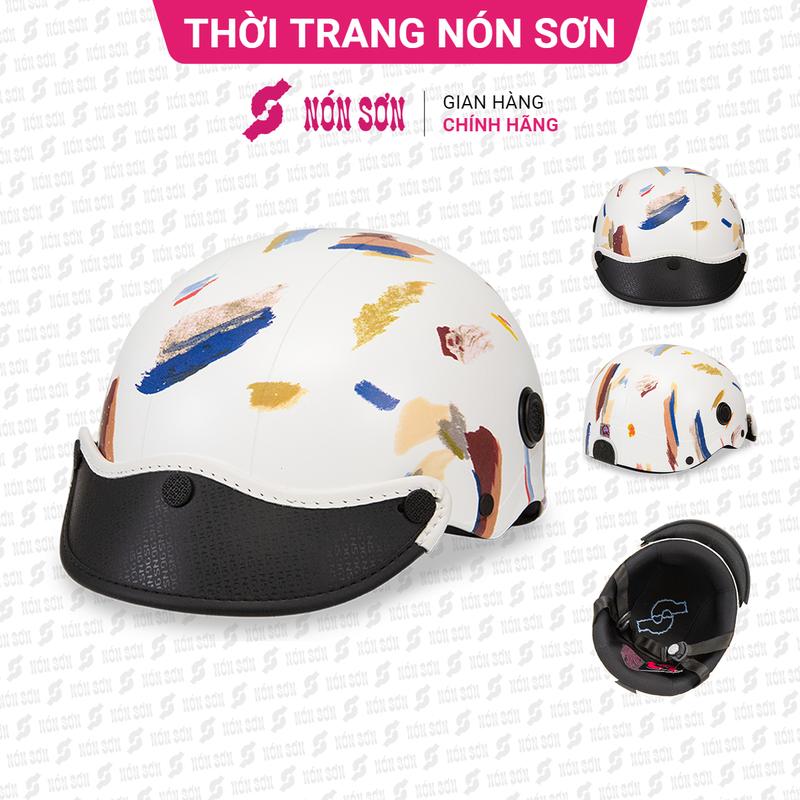 ƯU ĐÃI - Mũ bảo hiểm lỗ thông gió hoa văn chính hãng NÓN SƠN AMP-TR102