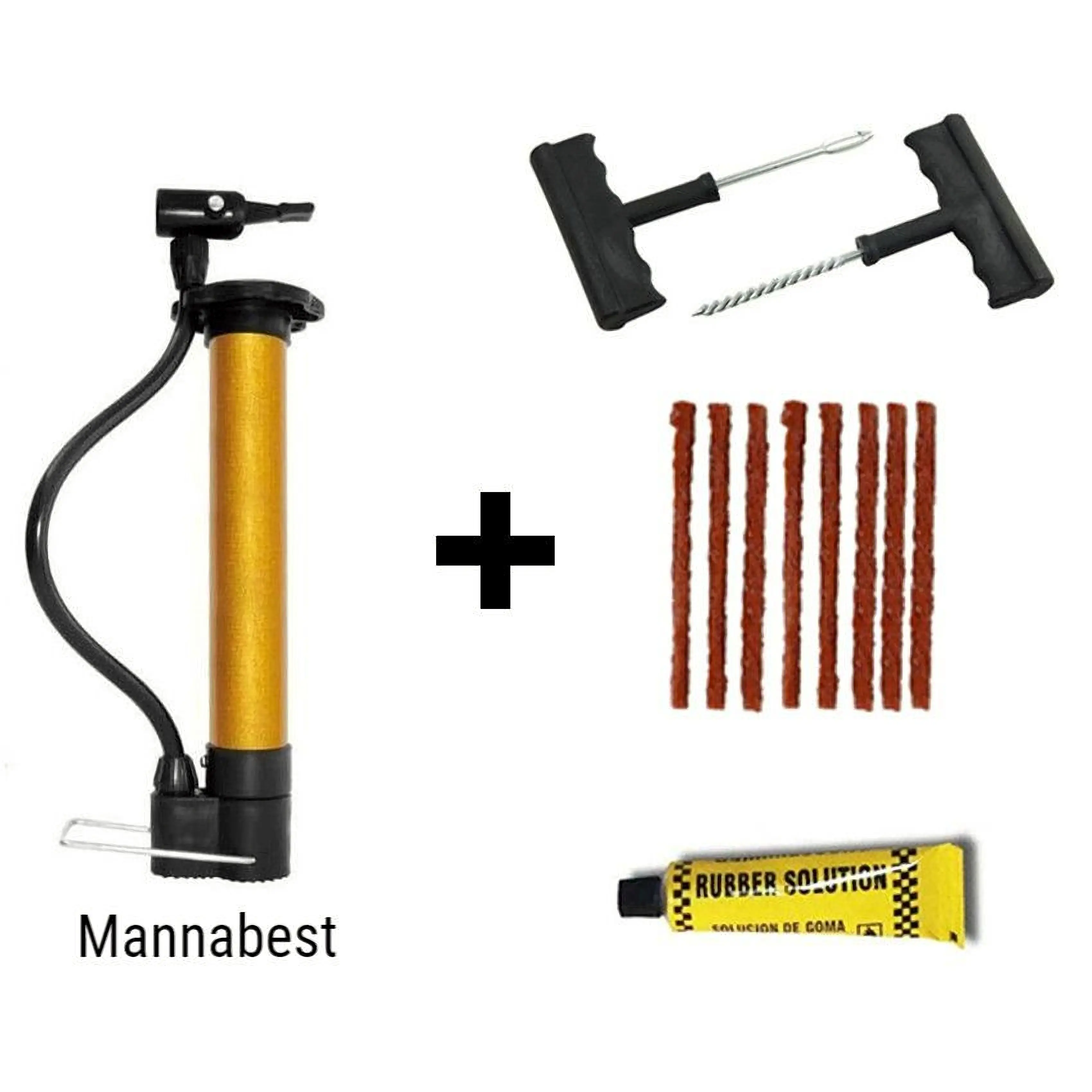 Paket Alat Tambal Ban Tubles + Pompa Mini | Tire Repair Kit Set - ALAT TUBLES Karet