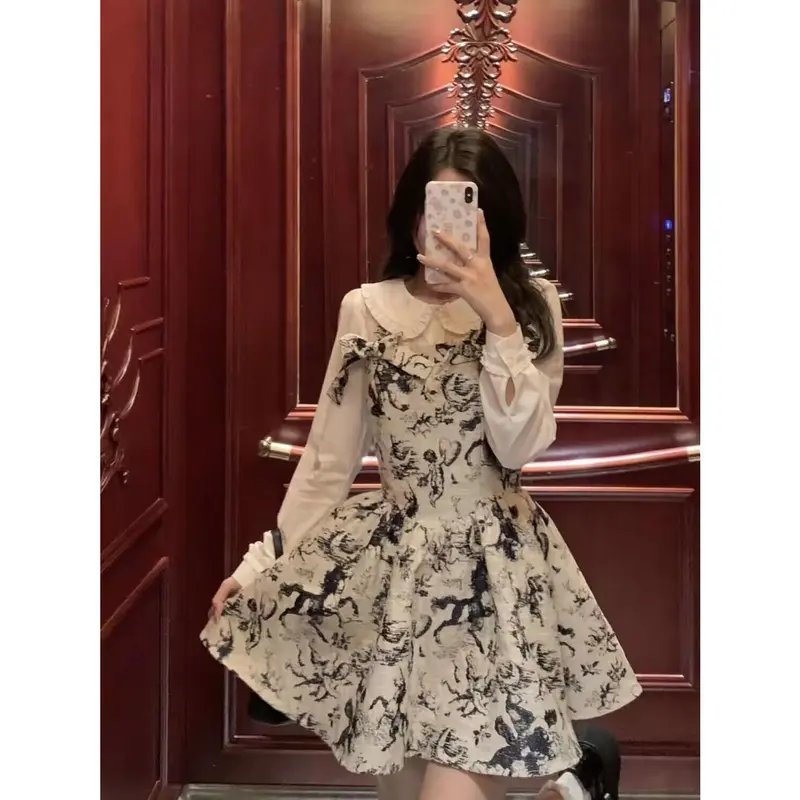 Áo Sơ Mi Cổ Búp Bê, Cỡ Nhỏ Mẫu Ngắn, Màu Trắng, Dành Cho Nữ, Thiết Kế Đẹp, Ôm Vừa Vặn, Cạp Cao, Áo Dài Tay, Làm Bằng Ren Top Kem Shirt 4