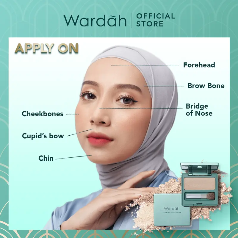 WARDAH Exclusive Glowing Highlighter - Memberikan Efek Glowing Yang Intense - Tekstur Creamy dengan Shimmer yang Halus - Tahan Lama Hingga 8 Jam dengan Hasil Akhir Natural - Makeup 3
