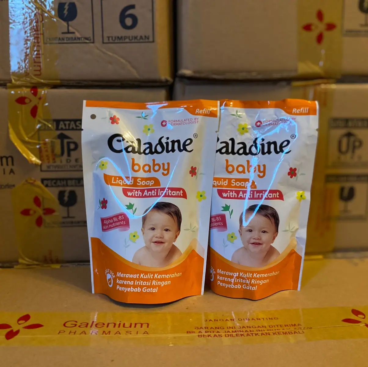[PAKET 2 PCS] Caladine Baby Liquid Soap Pouch 210 mL (Sabun Cair Refill Bayi Aloe Vera)