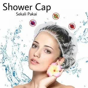 PENUTUP RAMBUT KEPALA PLASTIK MANDI PELINDUNG RAMBUT / HAIR CAP SHOWER