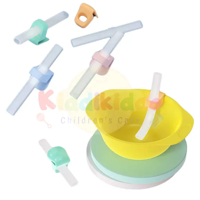 Kiddikiddo Set Sedotan Straw Clip / Clip and Straw Sedotan Anak / Sedotan Gelas Silikon