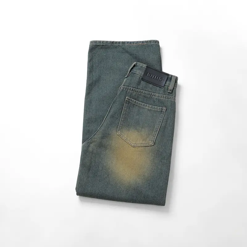 [IDYLLIC x Giá siêu sale] Quần jean nam nữ ống suông rộng thời trang màu xanh rêu wash vàng đồng IDY2 Menswear Cotton Pants 4