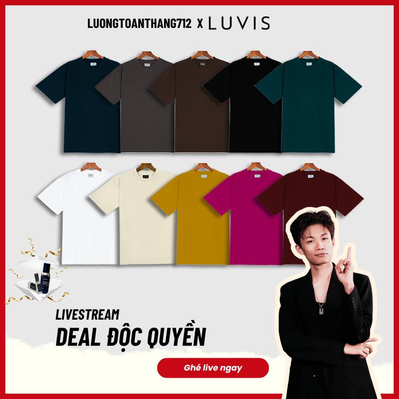Áo Thun Trơn LUVIS Basic Unisex Nam Nữ Cotton 2 chiều 270 GSM Cao Cấp Menswear Cổ Tròn Form Orversize