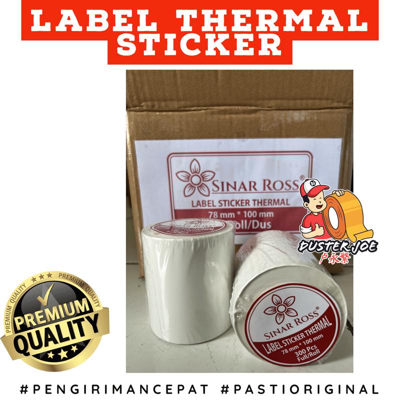 Label Kertas Thermal 78x100 Barcode Sinar Ross isi 300 PER 1 ROL - Shop ...