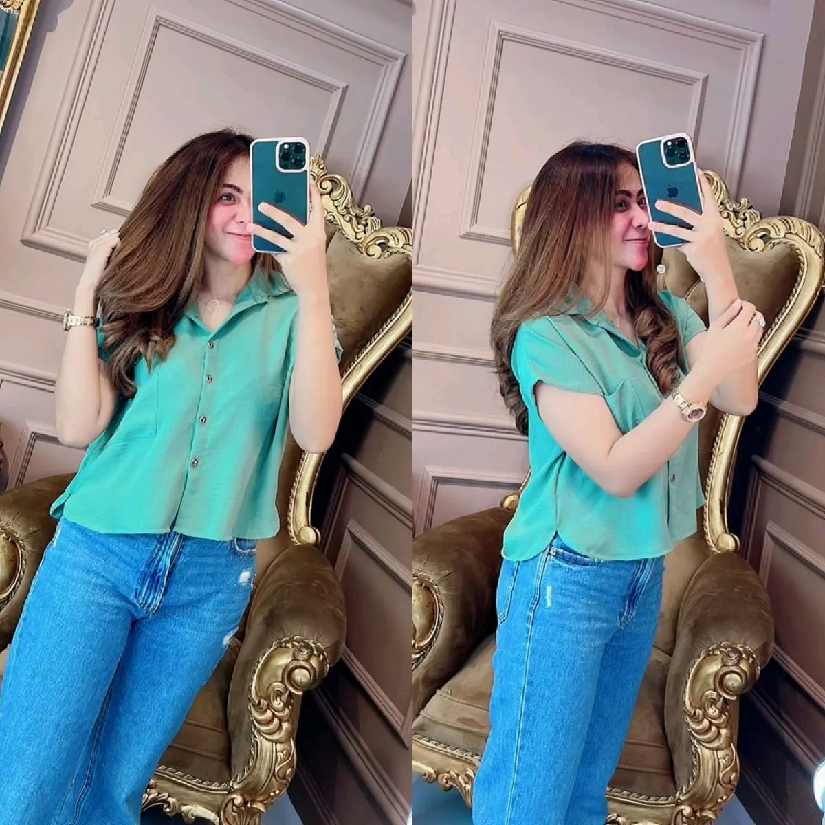 Atasan Pinky Jezi RGB warna biru
