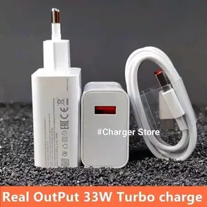 Charger Adaptor + Cable 1 Paket 33W Xiomi Red Note 7 8 9 10 11 9A 9C 10C 10A Ml10 Fast Charging Turbo Adapter - Type C