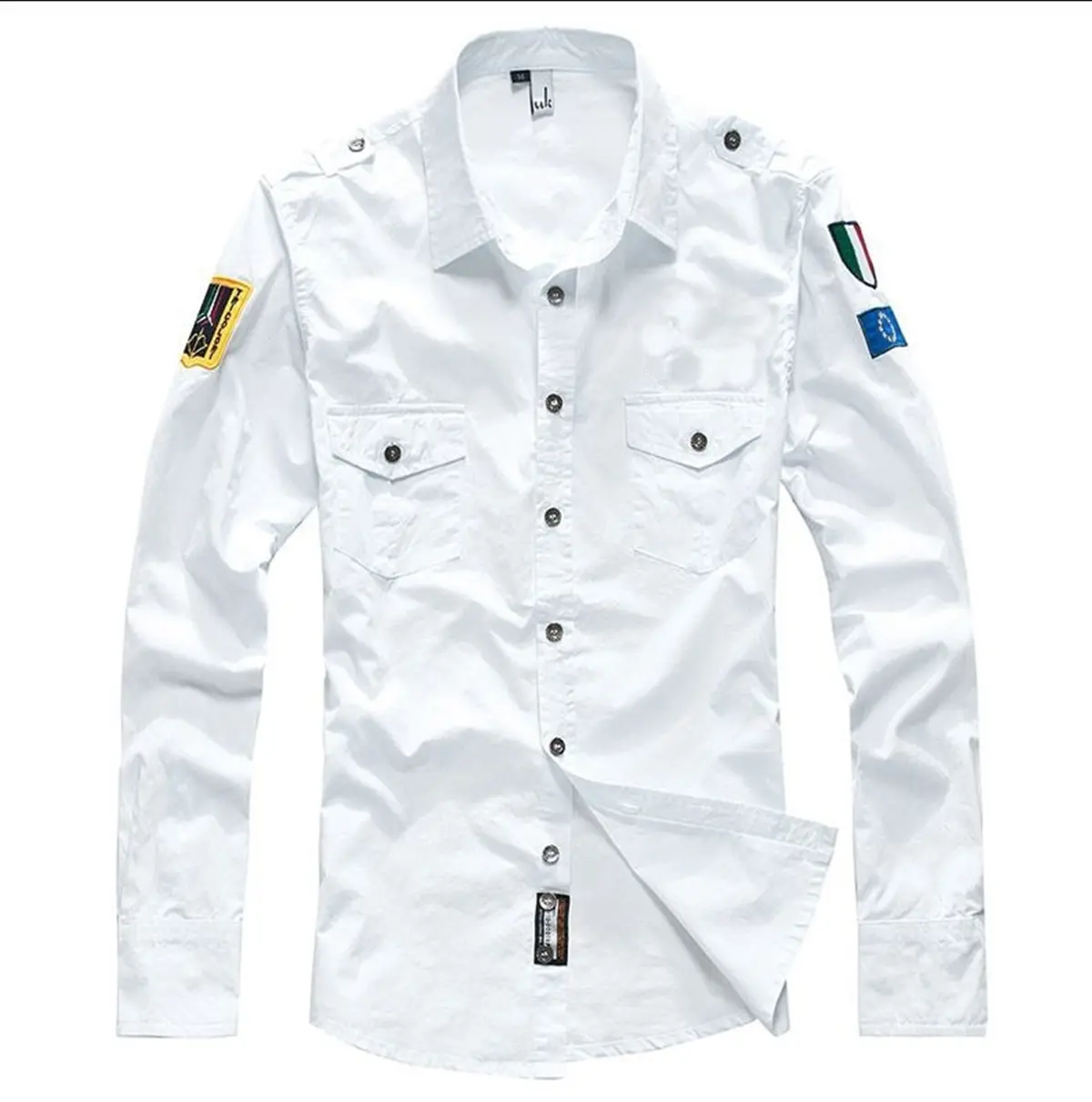 Kemeja Pria Italiano Lengan Panjang Motif Seragam Baju Casual