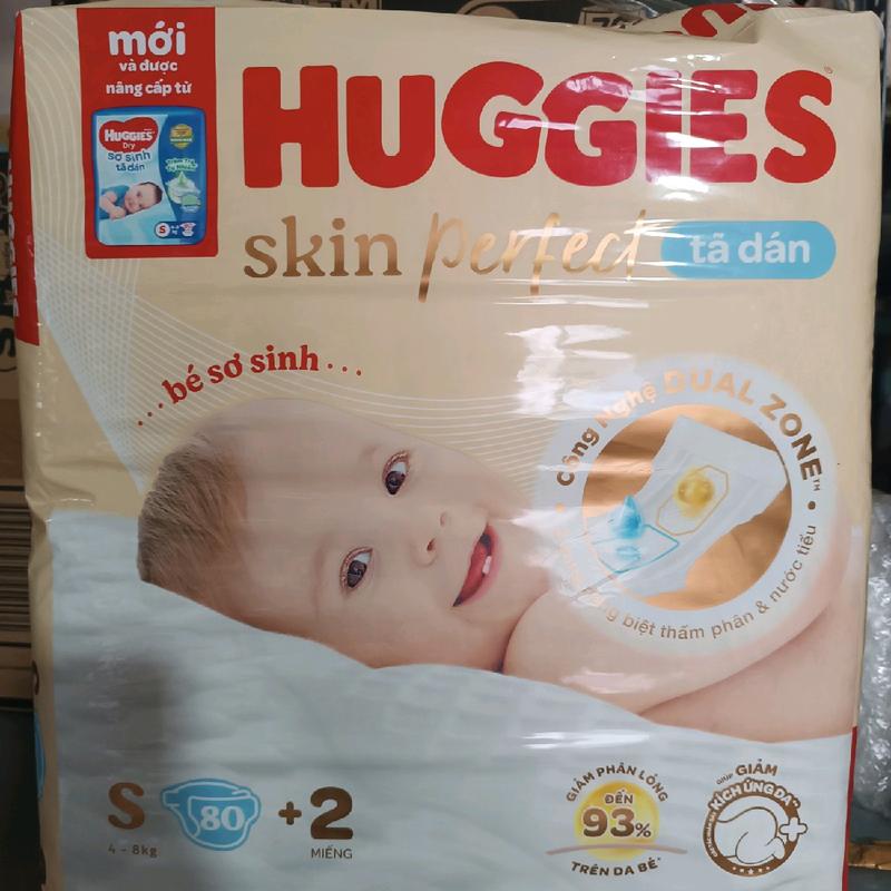  Tã dán Huggies S80+2  M76+3  L68  miếng Cho Bé sơ sinh 