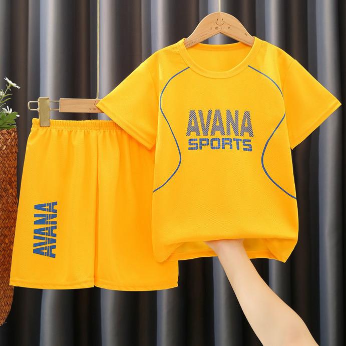 Product Introduction of 2025 Children's Short Sleeve Set Big Kids Sportswear Boys Girls Casual Summer Quick-Dry Clothes Summer Baby Two-Piece Set 4