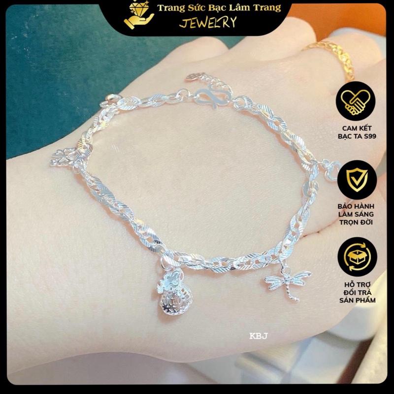 Lắc tay bạc ta charm túi tiền mới 003LTJ siZe bé Phụ nữ  Tốt đẹp Thanh lịch Hàng ngày