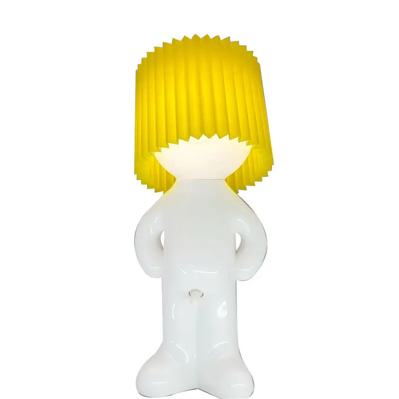 Claeted Naughty Boy Creative Table Lamp Unique LED Pleats Reading Lighting Bedroom Bedside Night Light Children's Gift