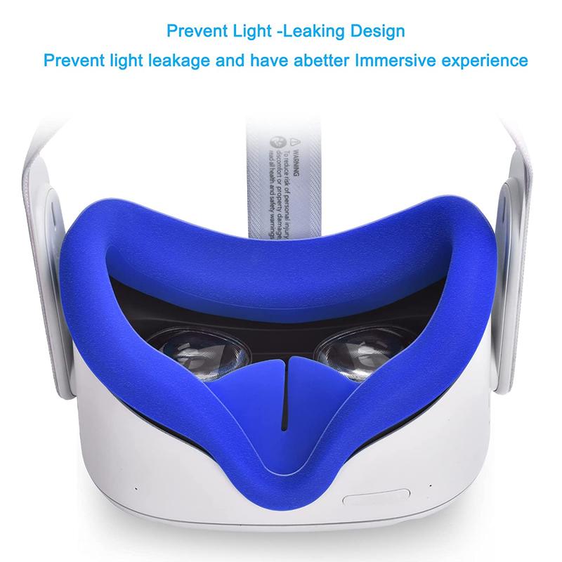 Silicone Cover Kit for Oculus Quest 2, 1 Set Multipurpose VR Accessories Including Silicone Face Cover, Controller Covers with Hand Strap and Joystick Caps 7