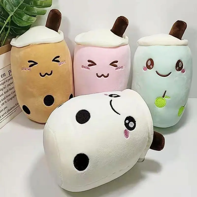 Cute Pet Bubble Tea Cup Plushie, 1 Count Cartoon Design Pet Plush Toy, Boba Milk Tea Pet Stuffed Toy 0