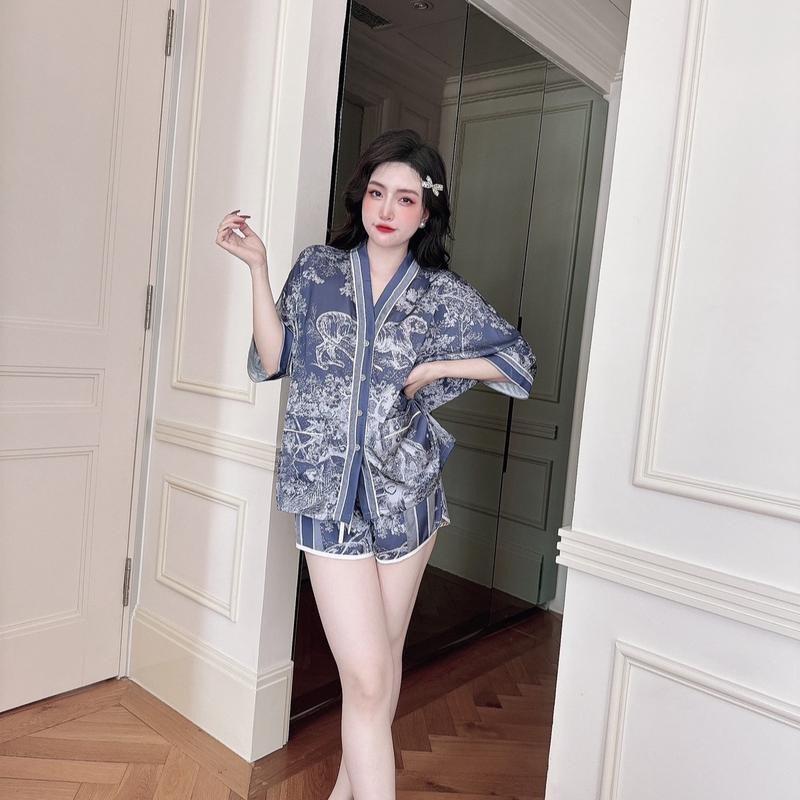 Bộ đồ ngủ WOMEN nữ lụa Latin cổ chữ Y mềm mại thoáng mát mỏng nhẹ thoải mái -- VN240716 5