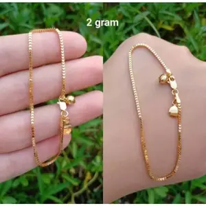 Gelang Titanium Viral Rantai Itali Emas 24K fasion simpel