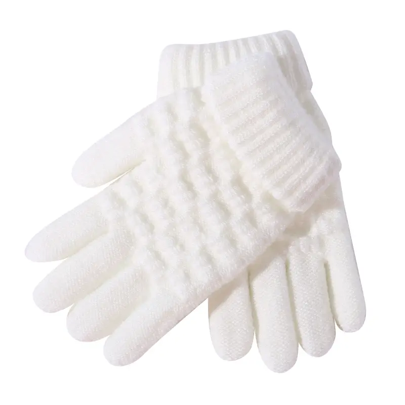 Winter Children Warm Jacquard Stretch Knit Gloves Boy / Girl Cute Wool Full Finger Gloves Thicken Mittens EP