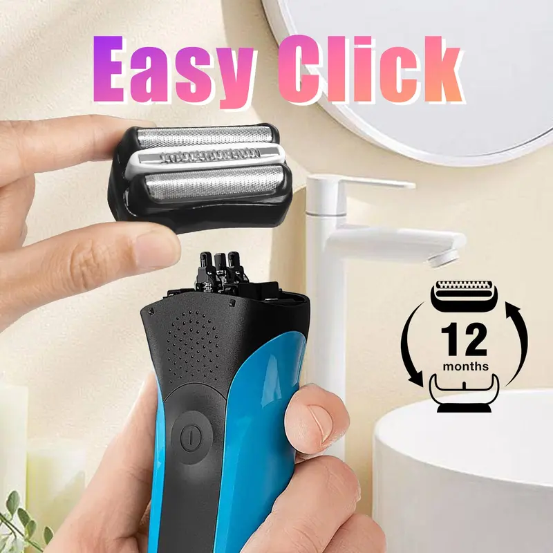 Professional Shaver Replacement Head, Flexible 3-blades Shaver Replacement Heads, Personal Care Accessories for Gifts 2
