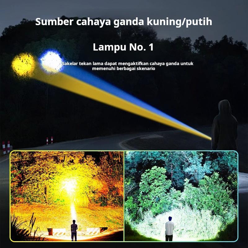 Meriam laser senter terang kuning dan putih tampilan daya sumber cahaya ...