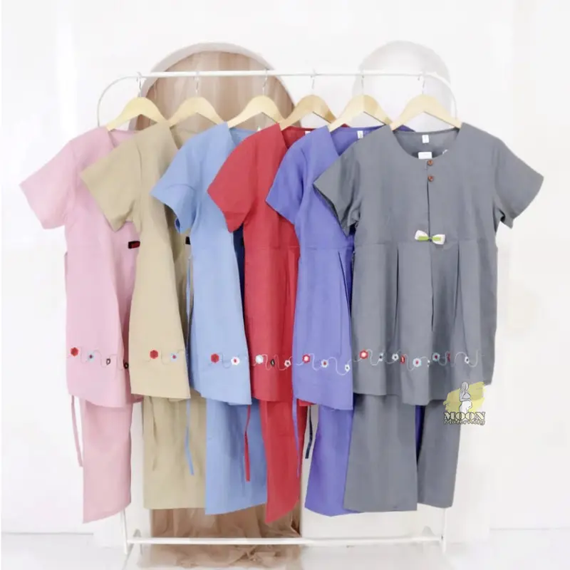 Baju Bumil Setelan Hamil & Menyusui Kekinian / Baju Lengan Pendek & Celana Panjang Untuk Ibu Hamil Bahan Katun 4