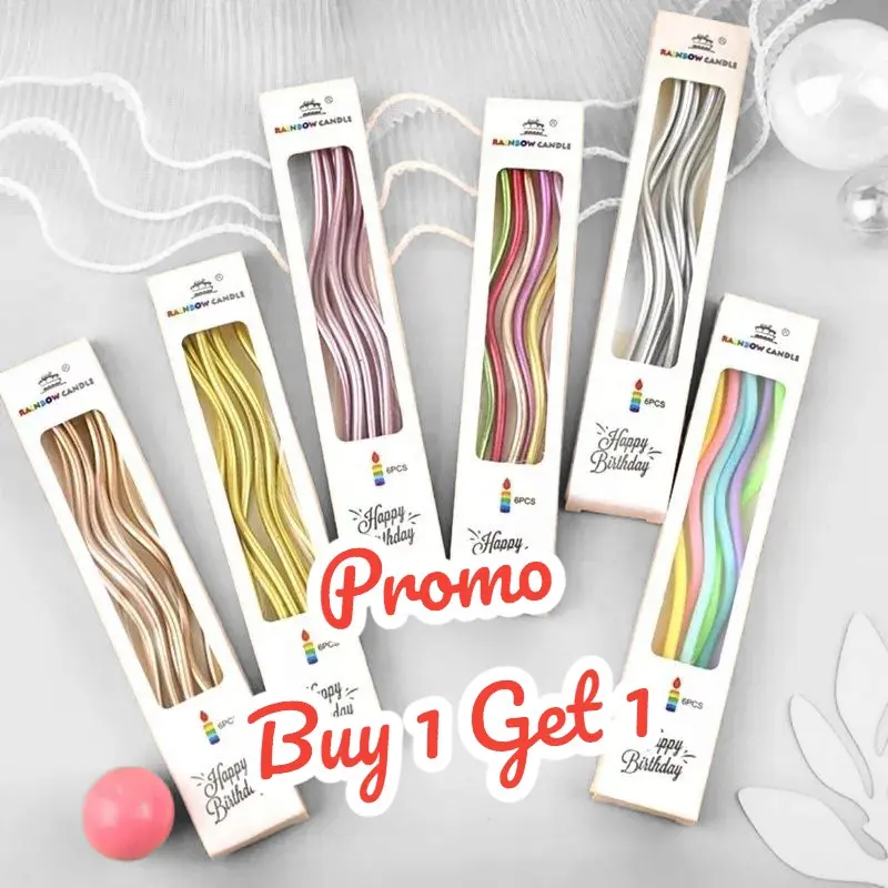 Lilin Ulang Tahun Spiral isi 6pcs { BUY 1 GET 1 }
