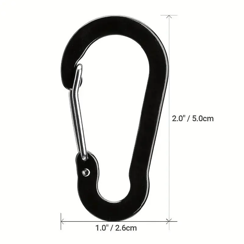 Outdoor Camping Carabiner, 6 Counts Portable Mountaineering Buckle, Multifunctional Carabiner Clip for Climbing Fishing Hiking 3