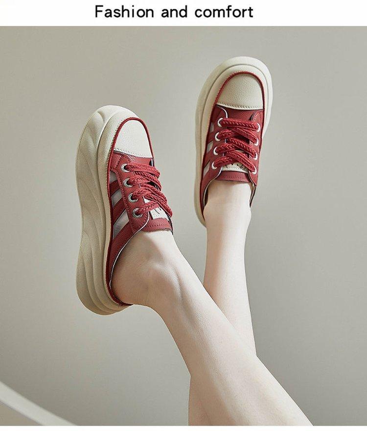 Product Introduction of Slippers Rubber Flat Mid Heel (3-5cm) Closed Toe Microfiber Footwear Comfort Girl Shoes Women Walking Shoes Dance 17