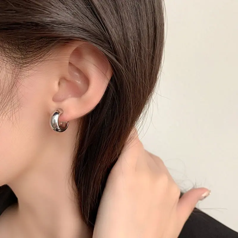 Celinda Anting Cooper Jepit Earring Clip Old Style Elegan Wanita Anting Hijab Hoop Jepit 6