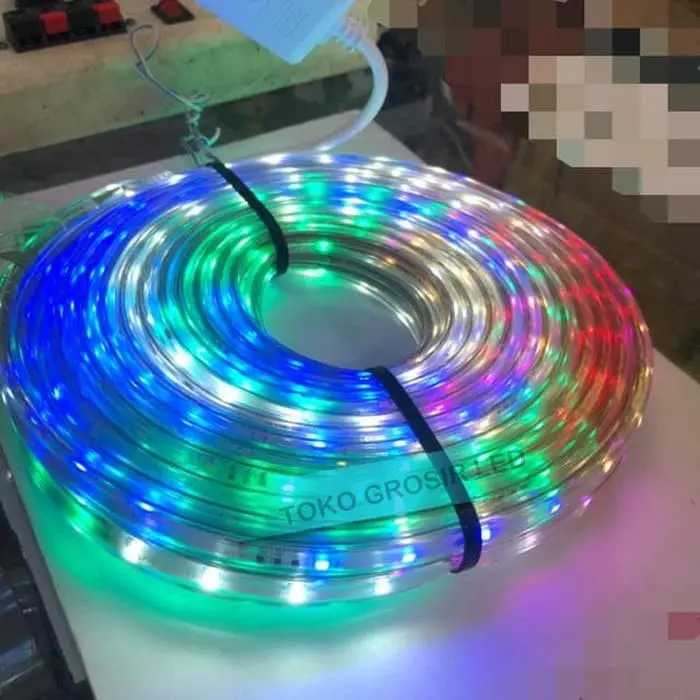 Lampu LED STRIP SELANG 3528 2835 10M 220v 10 M RGB A9F,., Pvc Running Pvc Pvc