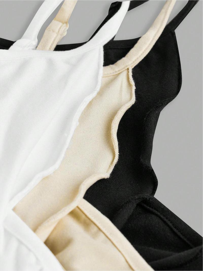 Product Introduction of Women's Solid Butterfly Sleeve Tie Shoulder Cami Top, Casual Adjustable Spaghetti Strap Top for Summer, Ladies Clothes for Daily Wear 7