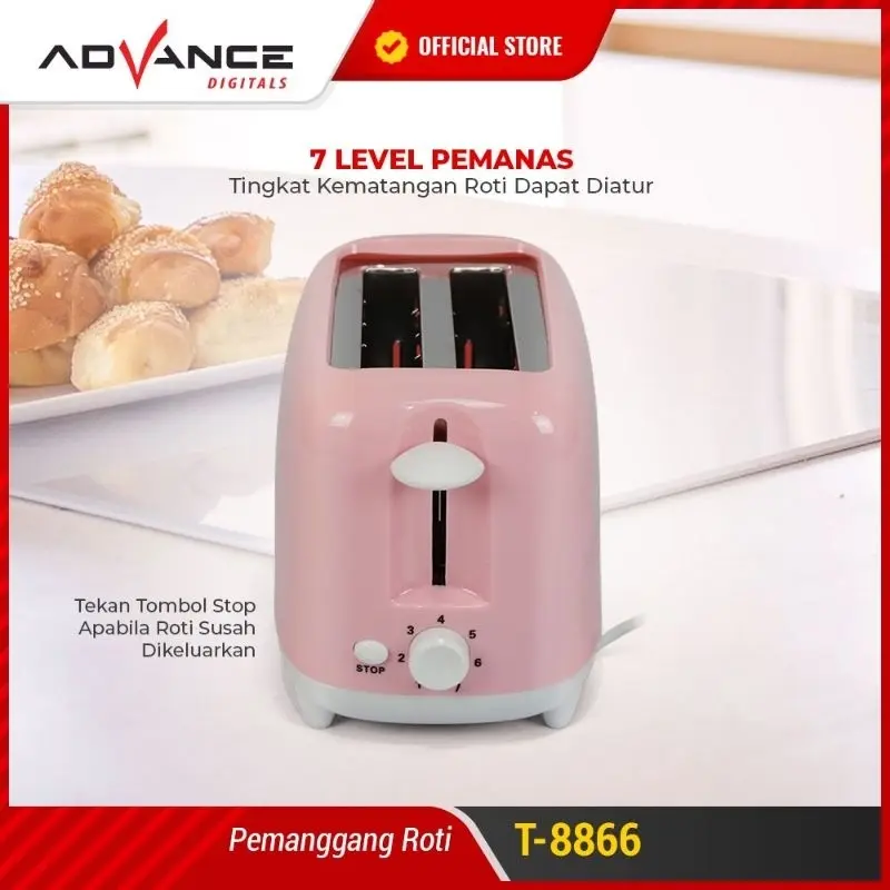 Advance T8866 Toaster Roti / Pemanggang Roti Bakar Low Watt 6