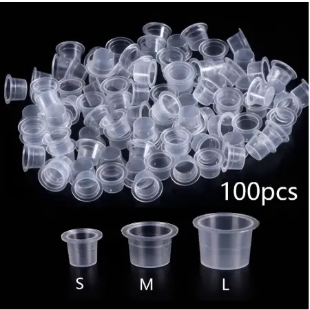 100Pcs Tattoo Ink Cups Caps Supply Disposable Shelf Without Base Professional.S/M/L Size
